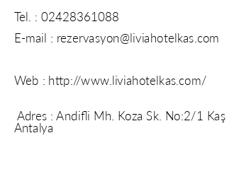 Livia Hotel iletiim bilgileri
